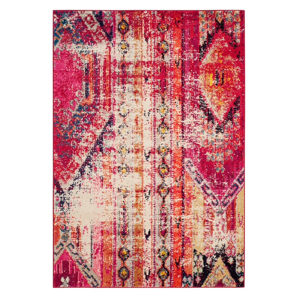 3'x5' Geometric Design Accent Rug Magenta - Safavieh