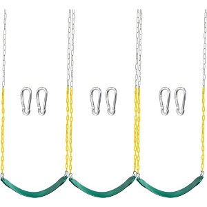 SYNCFUN 3 Pack Green Swing Seats Heavy Duty with 66" Chain, Swing Set Accessories Replacement with Snap Hooks for Kids (Limit 300lb) - 1 of 4