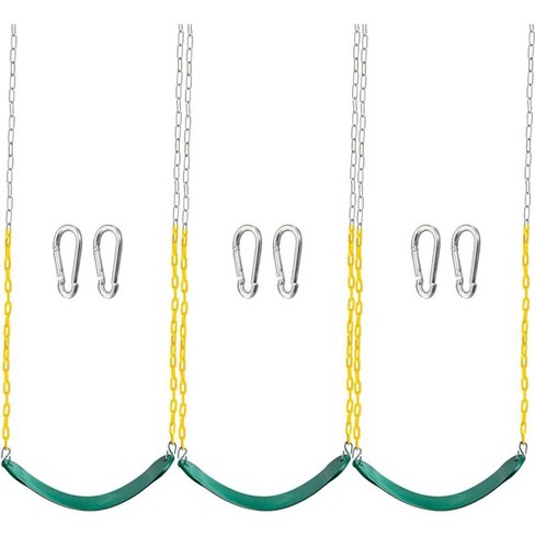 SYNCFUN 3 Pack Green Swing Seats Heavy Duty with 66" Chain, Swing Set Accessories Replacement with Snap Hooks for Kids (Limit 300lb) - image 1 of 4