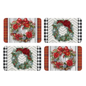 Briarwood Lane Winter Christmas Double Sided Placemat (4-pack) 17x11.25 Winter Wreaths For Christmas Placemat - 1 of 4