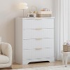 Fluted Wood Dresser 4 Drawers for Bedroom, Modern White Tall Dressers, Natural Wood Drawer Organizer for Bedroom, Living Room, Hallway, Entryway - 2 of 4