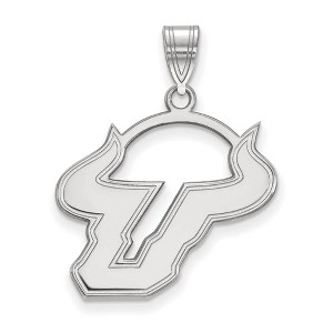 Black Bow Jewelry 10k White Gold South Florida Bulls NCAA Large Pendant - 1 of 3