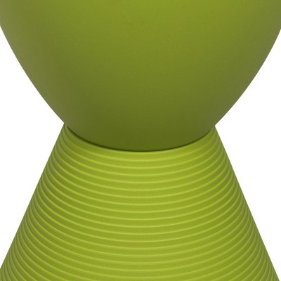 Modern Round Boyd Green Plastic Side Table with Ribbed Leg