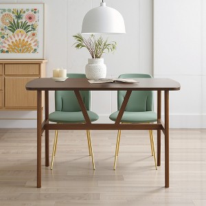 MAYEERTY 47" Modern Rectangular Wood Dining Table, Metal Frame, Fits 4-6, for Kitchen/Dining Room, Nature - 1 of 4