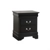 Vynxaria Traditional Black Nightstand, 24"H x 21"W x 16", 2 Drawers, Durable Materials, Decor-Friendly Finish - 2 of 4
