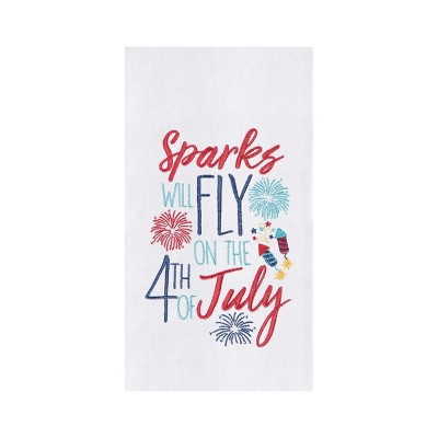 C&F Home Sparks Will Fly 4th of July Fireworks Flour Sack Cotton Kitchen Towel Patriotic Dishtowel Decoration