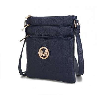 MKF Collection Lennit Embossed M Signature Crossbody Shoulder Bag by Mia K