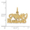 Black Bow Jewelry 14k Yellow Gold Polished I Heart My Husband Charm or Pendant, 22mm - 3 of 4