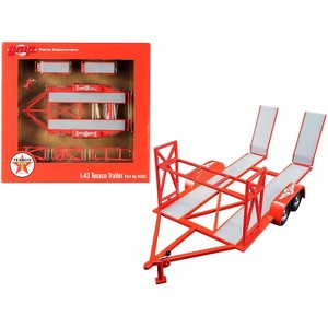 Tandem Car Trailer with Tire Rack Orange "Texaco" for 1/43 Scale Model Cars by GMP - 1 of 4
