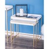 Olivia & May Set of 2 Contemporary Metal Console Tables Gold: Iron Frame, MDF Tray Top, No Assembly Required - 2 of 3