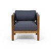 Acacia Wood Outdoor Club Chair with Modern Rope Weave & Water-Resistant Cushion, 27" Patio Lounge Seating-3irtyhousy - 3 of 4