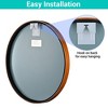 Aquaterior 24" Round Wall Mirror Wooden Frame Farmhouse Hanging Bathroom Décor - 4 of 4