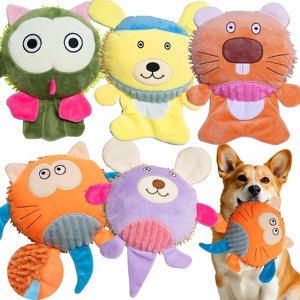 5 Pack Squeak & Crinkle Bulk Pet Squeaky Dog Toys – Interactive Soft Chew Toy for Puppy to Medium Big Dogs - 1 of 4