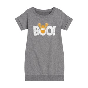 Girls' - Garfield - Garfield Boo Graphic Short Sleeve Fleece Dress - 1 of 4
