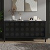 TIRAMISUBEST Stylish Storage Cabinet Sideboard Wooden Cabinet with Unique Geometric Circle Door Design - 2 of 4