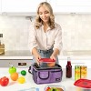 OPUX Insulated Dual Compartment Lunch Bag, Leakproof Soft Cooler Box Women Men Adult, Reusable Tote Pail Kids Boys Girls School - 4 of 4