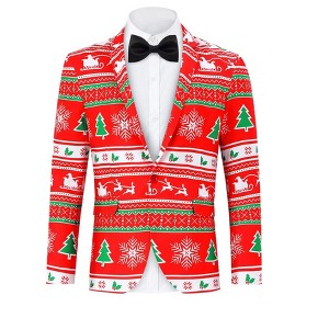 Tuxedo Jackets for Men One Button Slim Fit Formal Suits Blazer with Bow Tie Formal Blazer for Men - 1 of 4