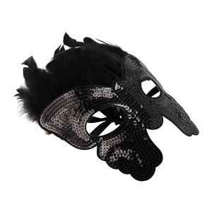 Unique Bargains Sequined Feathers Party Mask 1 Pc - 1 of 4
