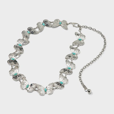 Girls' Butterfly Chain Belt - art class' Silver - image 2