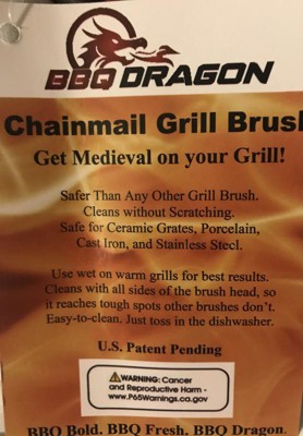 BBQ Dragon Bristle Free Super-Safe Chainmail Grill Brush BBQD180 - The Home  Depot