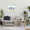 Stupell Industries Pink Flamingos Lounging Beach Chairs Tropical Scene Black Framed Giclee Art - 2 of 4