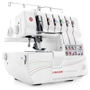 SINGER 14T968DC Professional 2 to 5 Thread Stitch Self Adjusting Serger Sewing Machine with 1,300 Stitch Per Minute Capacity and Accessories, White