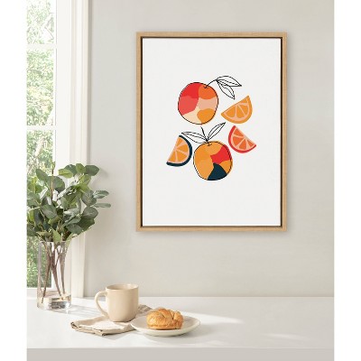 Natural Framed Juicy Citrus Canvas Wall Art, 26.69" x 21.63"