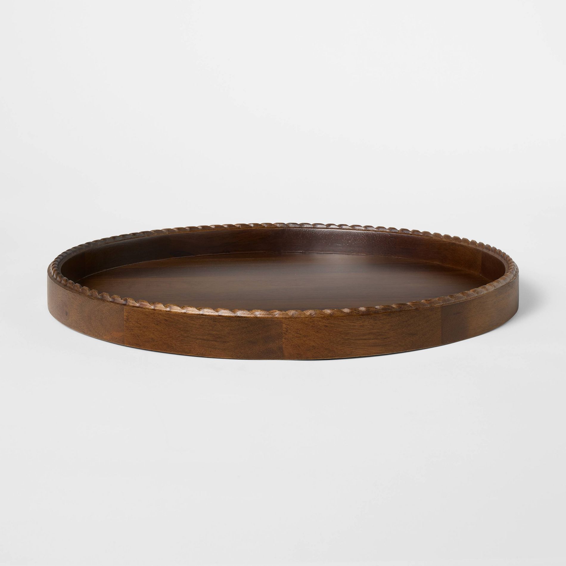 Braided Edge Wood Tray Dark Brown - Threshold™ designed with Studio McGee