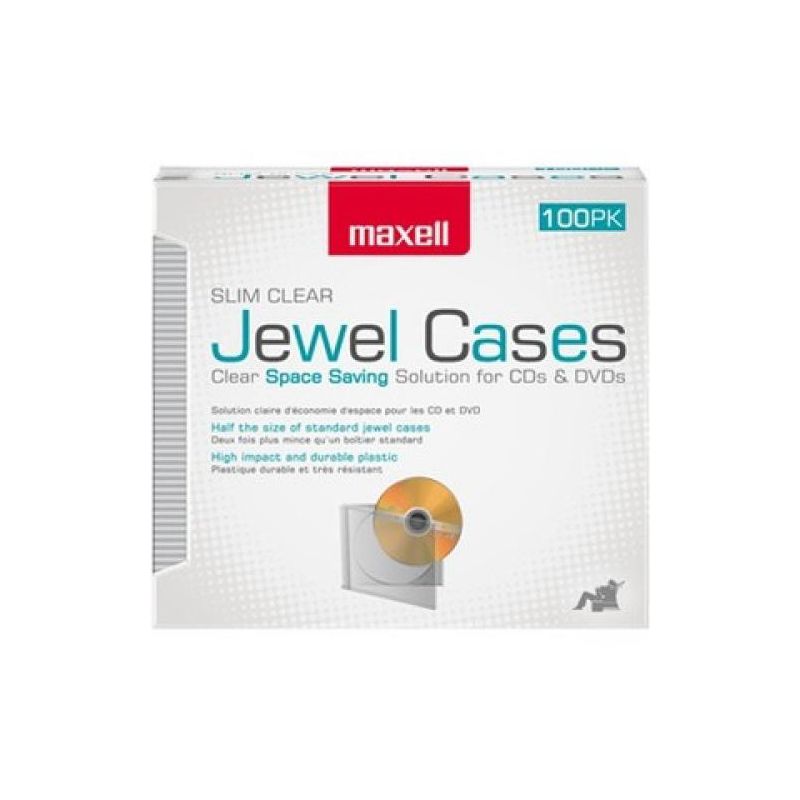 100pk cd-slim100cl clear slim 5mm jewel cases, 1 of 2