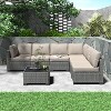 7-Piece Patio Furniture Set, Outdoor Sectional Sofa w/ Dining Table & Thick Cushions, All-Weather PE Wicker for Garden, Deck, Lawn - 4 of 4