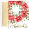 Masterpiece Studios Holiday Collection 18-Count Boxed Christmas Cards with Foil-Lined Envelopes, 7.8" x 5.6", Embossed Poinsettia Wreath (915600) - 2 of 2