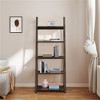YONWAY 5-Tier Shelves, Bookshelf, Storage Rack, Bookcase with Rubber Wood Frame, Ladder Shelf for Living Room, Home Office, Kitchen - 2 of 4