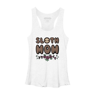 Women's Design By Humans Sloth Mom Flowers By SlothgirlArt Racerback Tank Top