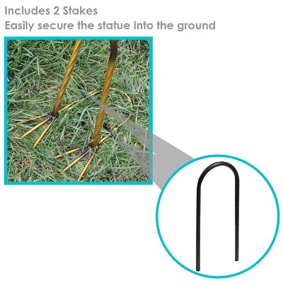 Vibrant Blue and Green Metal Crane Garden Statues Set