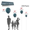 PartyWoo Balloons Petrol Blue Boho Retro 18 12 10 5 Inch 100 pcs - 2 of 4