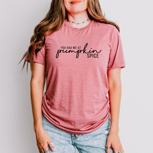 Simply Sage Market You Had Me At Pumpkin Spice Short Sleeve Tee - XS - Mauve - 1 of 4