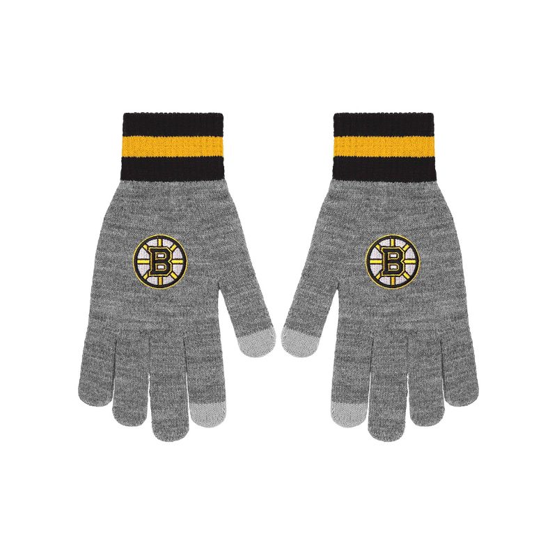 NHL Boston Bruins Gray Big Logo Glove, 2 of 5