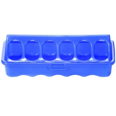 Double-Tuf Ground Chick Plastic Ground Poultry Feeder - Blue