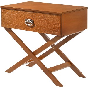 Gulches Elegant Nightstand with Drawer Storage, Stylish Accents & Flexible Assembly, Fits Modern/Traditional Decor - 1 of 4
