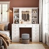 NicBex Dressing Tble Set Vanity Table with Large LED Lighted Mirror, 11 Storege Drawers, Hidden Wiring for Bedroom, White - 2 of 4