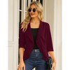 Coolmee Women's Casual Blazers 3/4 Sleeve Open Front Lightweight Cardigan Drape Ruffles Work Office Suit Blazer Jackets - 2 of 4