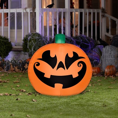 Orange Inflatable Happy Jack-O-Lantern, 2.5 ft Tall