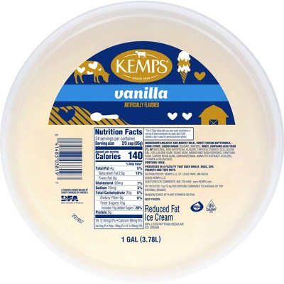 Kemps Vanilla Reduced Fat Ice Cream - 128oz
