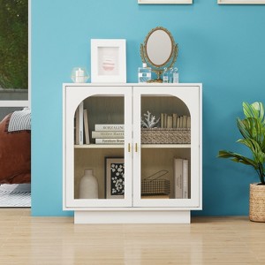 Okak Modern Storage Cabinet with 2 Acrylic Doors, Sideboard Cabinet with Metal Handles and 2 Shelves, Buffet Cabinet for Kitchen, Dining Room - 1 of 4