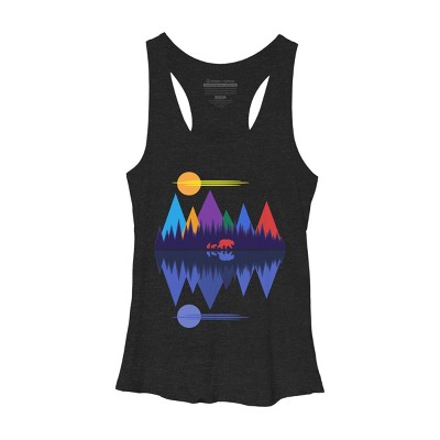 Women's Design By Humans Bears in The Mountains #4 By rockettgraphics Racerback Tank Top