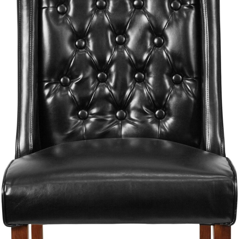 Emma and Oliver Tufted Parsons Chair with Side Panel Detail, 3 of 8