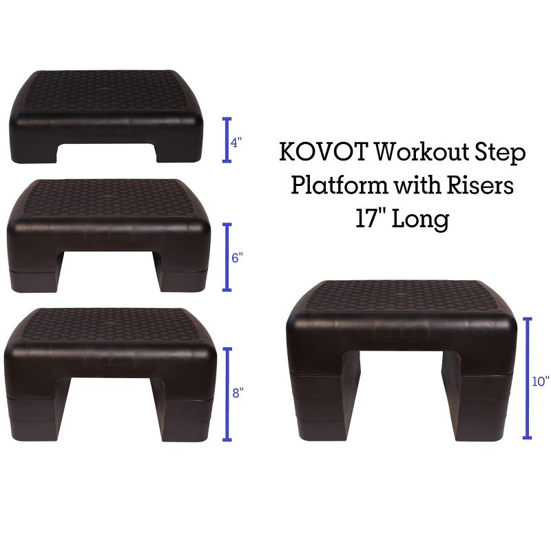KOVOT Workout Step with Risers to Adjust Height - Lightweight & Portable, 2 of 7
