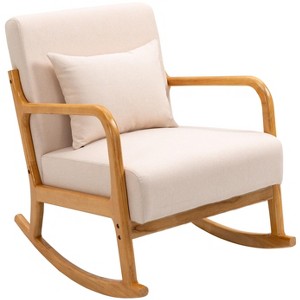 Nordlys Solid Wood and Fabric Rocking Chair Countryside Style Living Room - 1 of 4