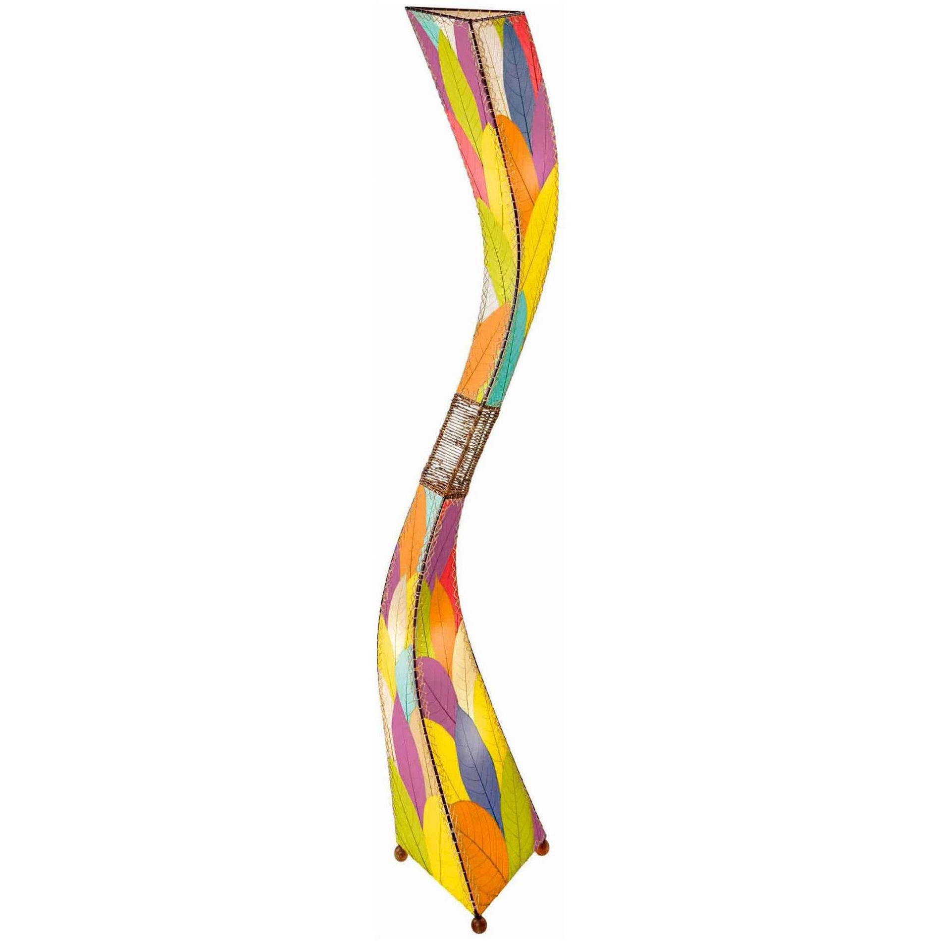 Eangee Flow 72" high Multi-Color Cocoa Leaves Giant Tower Floor Lamp