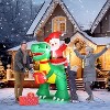 VINGLI 6ft Tall Christmas Santa Dinosaur Inflatable, Blow Up Yard Decoration with Secure Stakes Storage Bag - 4 of 4